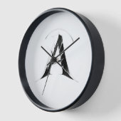 Abstract Letter A Black & White Modern Wall Clock Uhr (Winkel)
