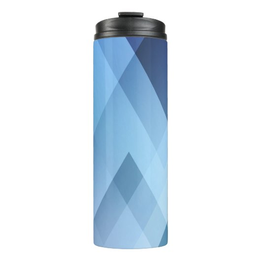 Abstract light background. Blue triangle pattern. Thermosbecher (Vorderseite)