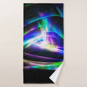 Abstract light waves and black backgroundabstract, badehandtuch