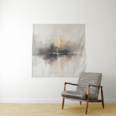 Abstract Lightning in Neutrals Print Wandteppich (Beispiel)