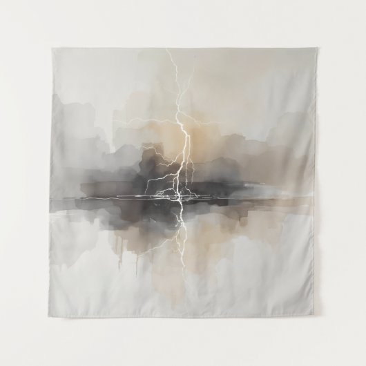 Abstract Lightning in Neutrals Print Wandteppich (Vorderseite)