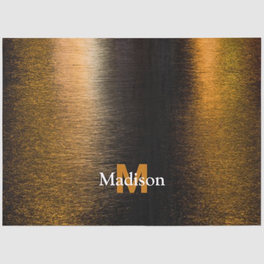 Abstract lights sea shiny bronzed Monogram Seidenpapier (Vorderseite)