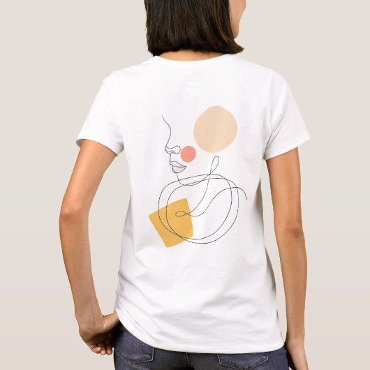 Abstract Line Art Face Tee – Minimalist Modern Exp (Rückseite)