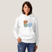 Abstract Line Art Face with Botanical Flair Hoodie (Vorne ganz)