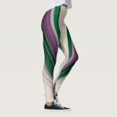 Abstract Line Pattern | Purple & Teal Leggings (Rechts)