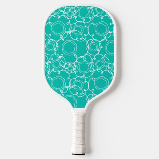 Abstract Linear Matrix (Teal) Fine Art Pickleball Schläger (Rückseite)