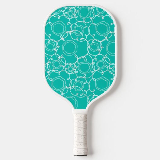 Abstract Linear Matrix (Teal) Fine Art Pickleball Schläger (Vorderseite)