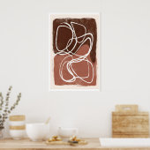 Abstract Linework Print Overlapping Organic Shapes Poster (Küche)