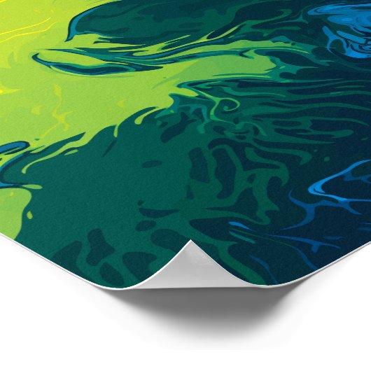Abstract Liquid Color Waves Poster (Ecke)