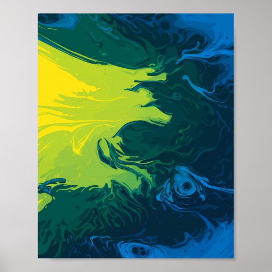 Abstract Liquid Color Waves Poster (Vorne)