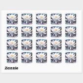 Abstract Lotus Flower Custom Quadratischer Aufkleber (Blatt)