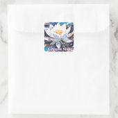 Abstract Lotus Flower Custom Quadratischer Aufkleber (Tasche)