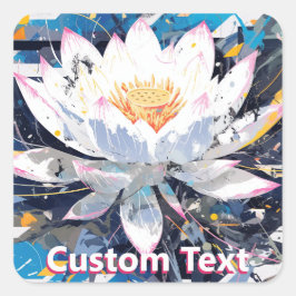 Abstract Lotus Flower Custom Quadratischer Aufkleber