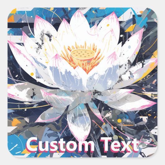 Abstract Lotus Flower Custom Quadratischer Aufkleber (Vorderseite)