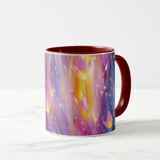 Abstract luminous floral explosion tasse (VorderseiteRechts)