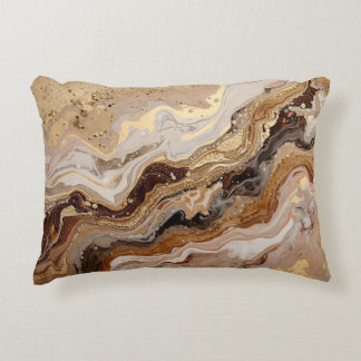 Abstract, Luxury,Modern, Gold Black Brown Pattern Dekokissen