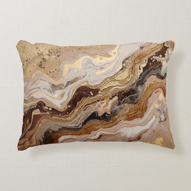 Abstract, Luxury,Modern, Gold Black Brown Pattern Dekokissen (Vorderseite)