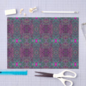 Abstract Magenta and Teal Blue Groovy Pattern Seidenpapier (Handwerk)