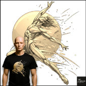 Abstract Male Dancer Neon Leaping Figure T-Shirt