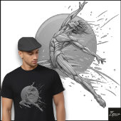 Abstract Male Dancer Neon Leaping Figure T-Shirt