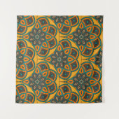 Abstract mandala fish scale seamless pattern. Orna Wandteppich (Vorderseite (Horizontal))