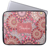 Abstract Mandala Flowers Pattern Pink Personalised Laptopschutzhülle (Vorderseite)