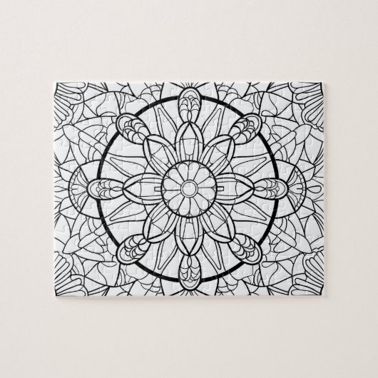Abstract Mandala Fun Coloring Puzzle (Horizontal)