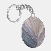 Abstract Marble Acrylic Keychain with Gold Accents Schlüsselanhänger (Vorderseite links)