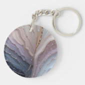 Abstract Marble Acrylic Keychain with Gold Accents Schlüsselanhänger (Rückseite)