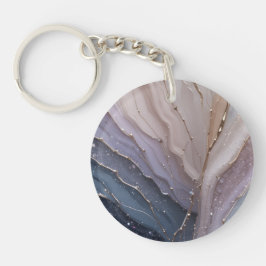 Abstract Marble Acrylic Keychain with Gold Accents Schlüsselanhänger
