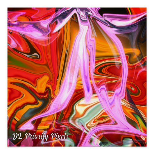 Abstract Marble  Liquified Colorful Glossy Poster (Vorderseite)
