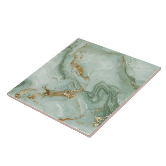 Abstract Marble Sage Green Fliese (Seite)