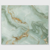 Abstract Marble Sage Green Geschenkpapier (Flach)