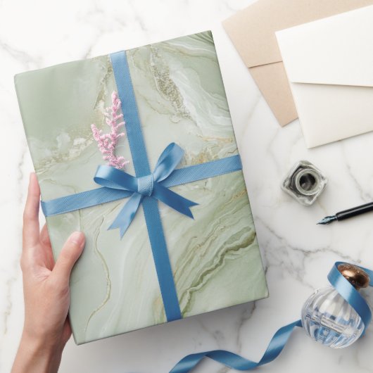 Abstract Marble Sage Green Geschenkpapier (Schenken)