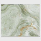 Abstract Marble Sage Green Geschenkpapier (Flach)