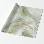 Abstract Marble Sage Green Geschenkpapier (Ungerollt)