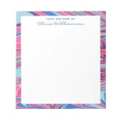 Abstract Marbled Art Trippy Blue Pink Personalized Notizblock (Vorderseite)