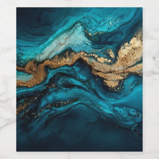 Abstract marine  weinetikett (Einzelnes Label)