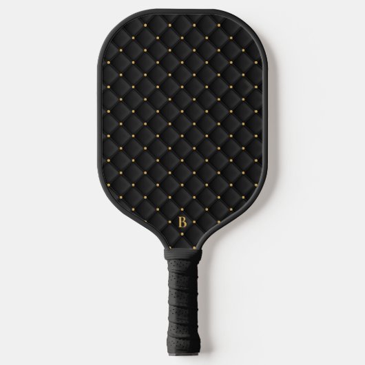 Abstract matte black square texture pickleball schläger (Vorderseite)