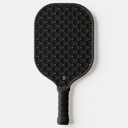 Abstract matte black square texture pickleball schläger (Rückseite)