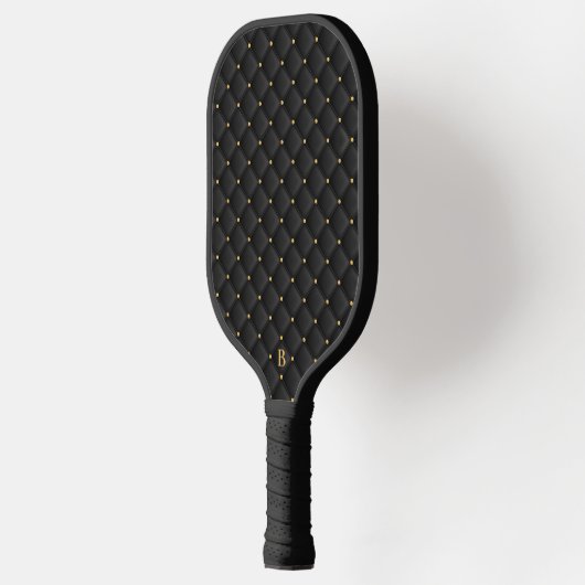 Abstract matte black square texture pickleball schläger (Links)
