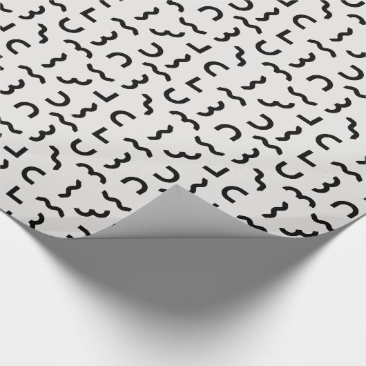 Abstract Memphis Waves & Shapes Geschenkpapier (Ecke)