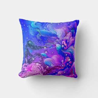 Abstract Mermaid Under the Sea Throw Pillow Kissen