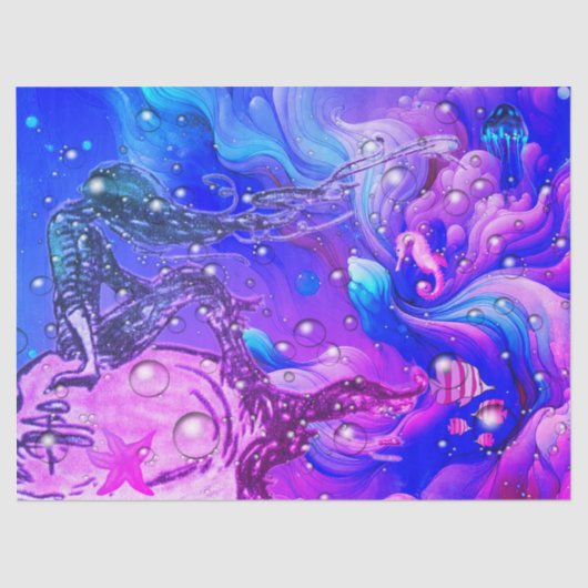 Abstract Mermaid Under the Sea Tissue Paper Seidenpapier (Vorderseite)