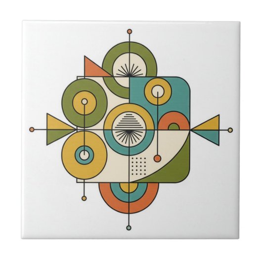 Abstract Mid-Century Modern Motif #1 ID1224 Fliese (Vorderseite)