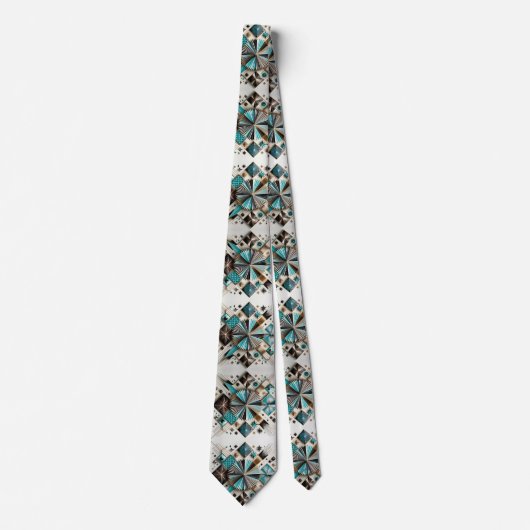Abstract Mid Century Modern Starburst DIamond Krawatte (Vorderseite)