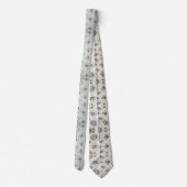 Abstract Mid Century Modern White Diamonds Krawatte (Rückseite)