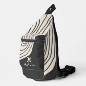 Abstract minimal art retro vintage Monogram Crossbody Bag (Rechte Ecke)