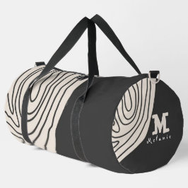 Abstract minimal art retro vintage  Monogram  Duffle Bag
