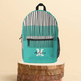 Abstract minimal style sketched trendy Monogram  Bedruckter Rucksack